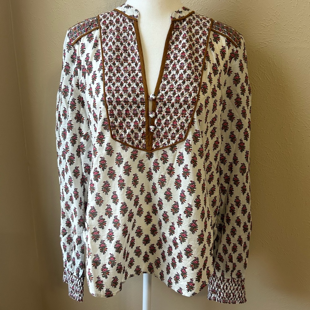 Veronica Beard Alivia Printed Cotton Top